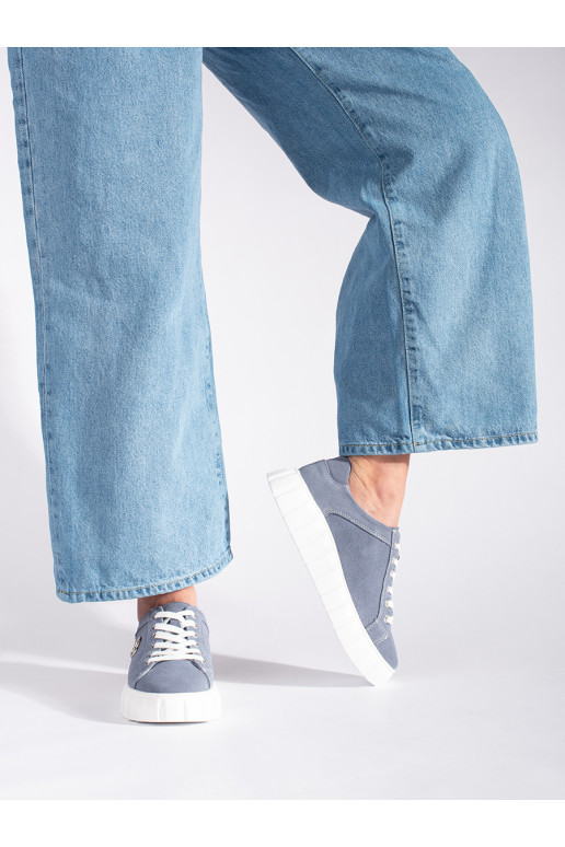 šviesiai mėlynos spalvos pusbačiai su platforma  iš zomšosj