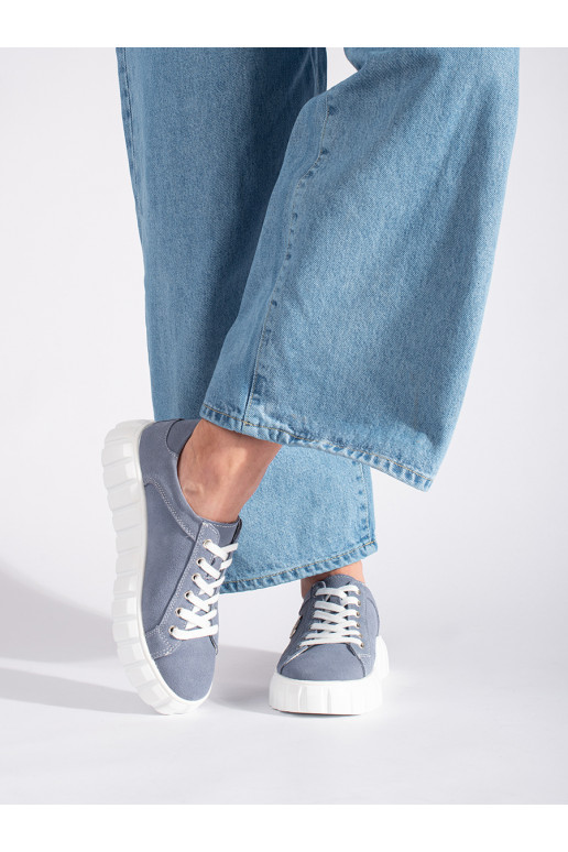 šviesiai mėlynos spalvos pusbačiai su platforma  iš zomšosj