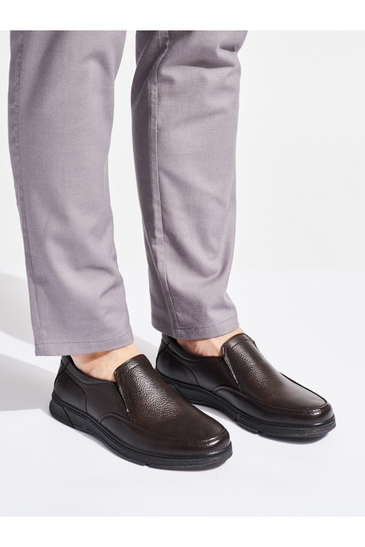 rudos spalvos mokasinai  iš eko odos