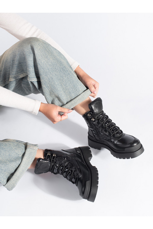 Juodos spalvos batai su masyviu kulnu Sergio Leone