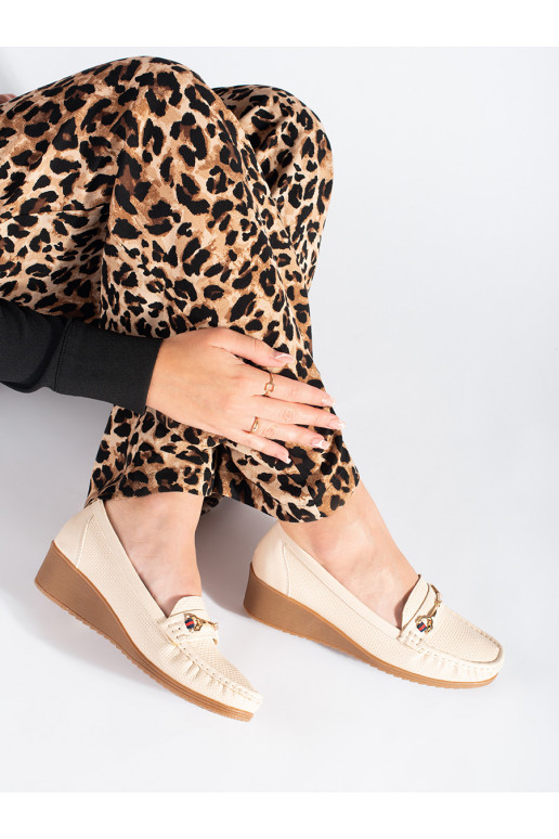 kreminės spalvos mokasinai  kreminės spalvos mokasinai