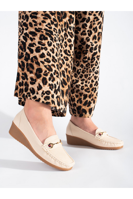 kreminės spalvos mokasinai  kreminės spalvos mokasinai