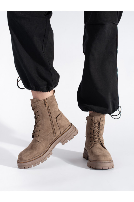 smėlio spalvos su raištukais moteriški aulinukai Sergio Leone