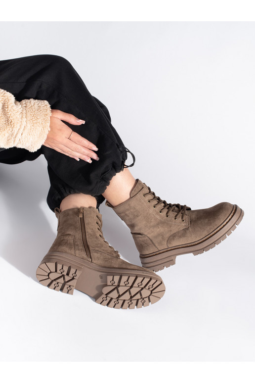 smėlio spalvos su raištukais moteriški aulinukai Sergio Leone