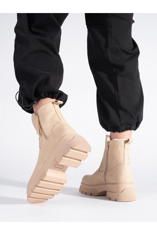 smėlio spalvos moteriški batai su pašiltinimu Sergio Leone