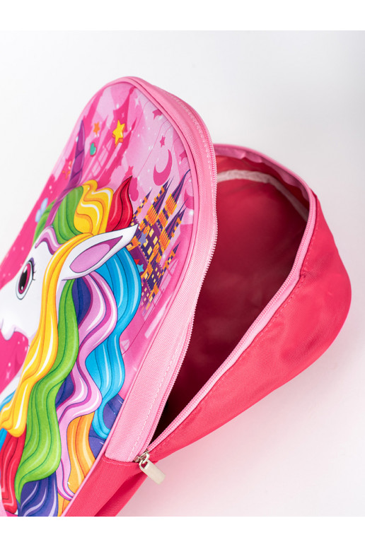 rožinė kuprinė  z jednorożcem