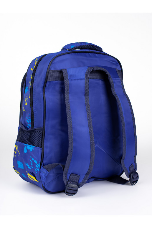 mėlynos spalvos kuprinė dziecięcy z kosmonautą