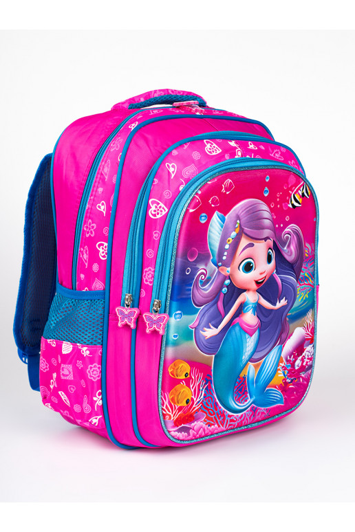 rožinė kuprinė  z syrenką