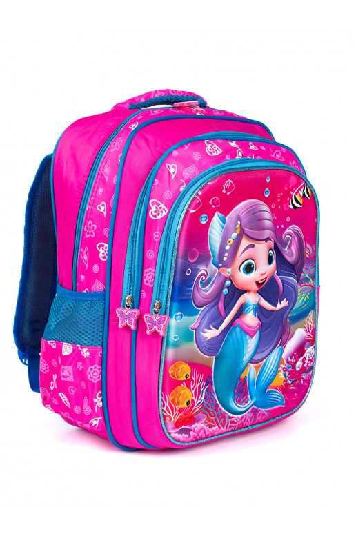 rožinė kuprinė  z syrenką