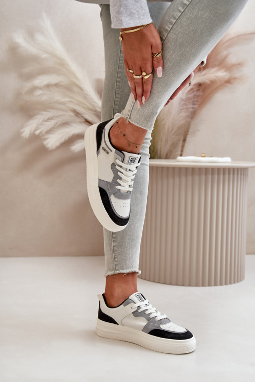   modelio batai iš eko odos Big Star OO274028 Baltos-pilkos spalvos