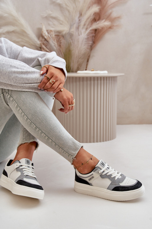   modelio batai iš eko odos Big Star OO274028 Baltos-pilkos spalvos