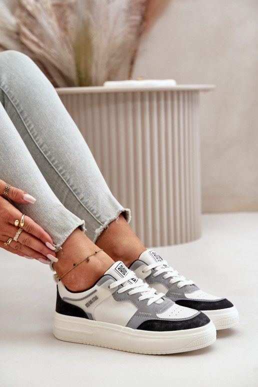   modelio batai iš eko odos Big Star OO274028 Baltos-pilkos spalvos