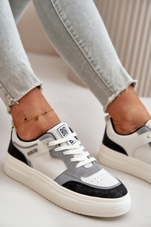   modelio batai iš eko odos Big Star OO274028 Baltos-pilkos spalvos