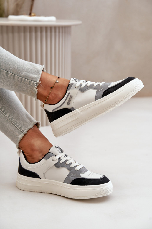   modelio batai iš eko odos Big Star OO274028 Baltos-pilkos spalvos