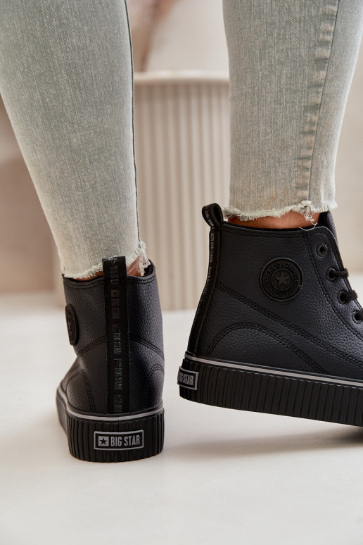  pašiltinti laisvalaikio batai iš eko odos Big Star OO274790 Juodos spalvos