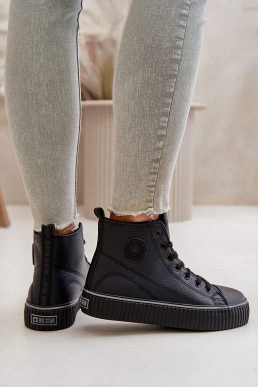  pašiltinti laisvalaikio batai iš eko odos Big Star OO274790 Juodos spalvos
