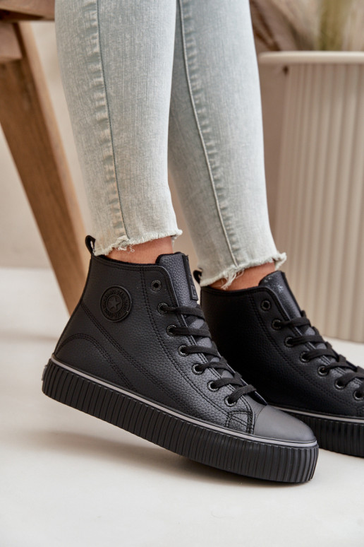  pašiltinti laisvalaikio batai iš eko odos Big Star OO274790 Juodos spalvos