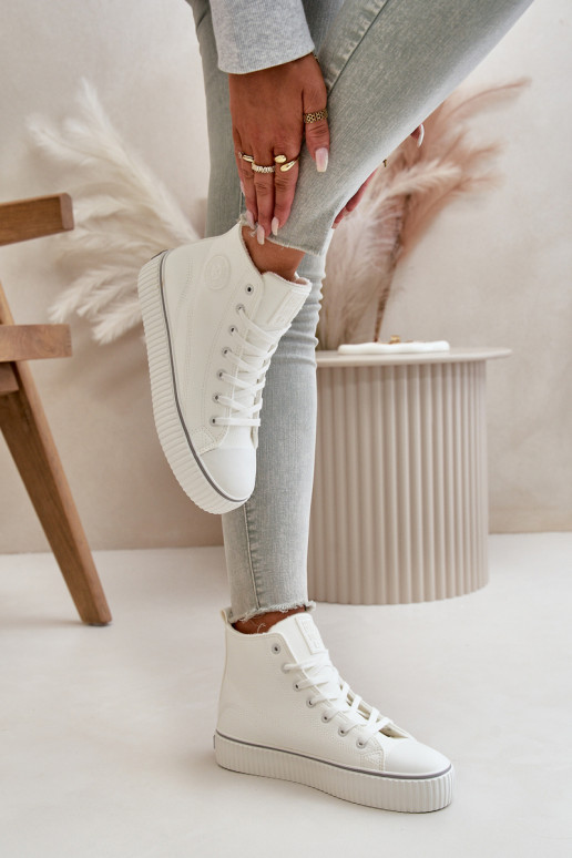  pašiltinti laisvalaikio batai iš eko odos Big Star OO274788 baltos spalvos