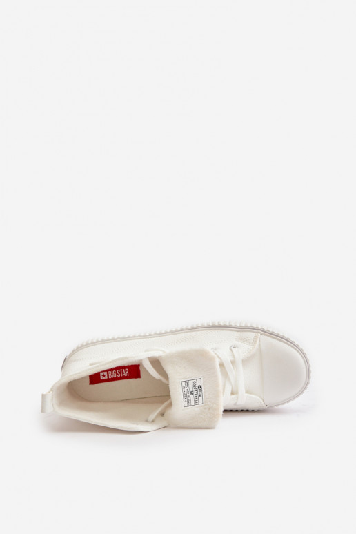  pašiltinti laisvalaikio batai iš eko odos Big Star OO274788 baltos spalvos