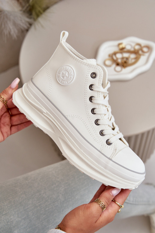 Laisvalaikio bateliai su platforma Eko   Big Star OO274064 baltos spalvos