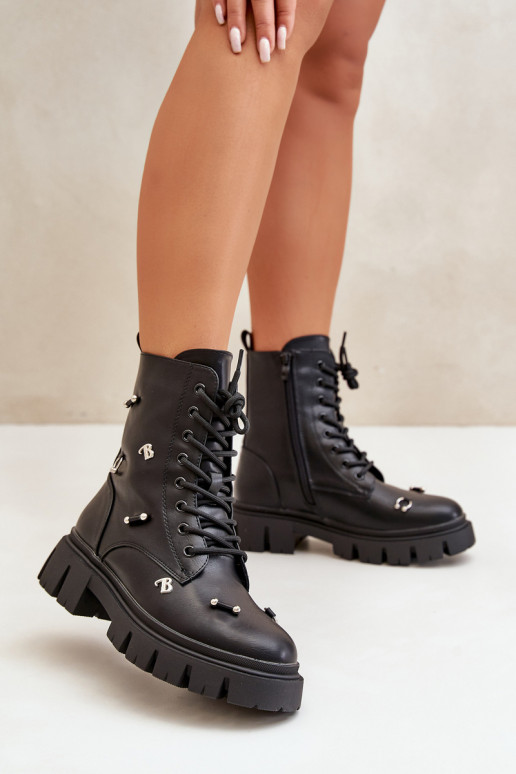 aulinukai  su gražiomis detalėmis Eko   Juodos spalvos Cadenilla