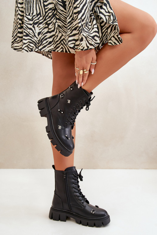 aulinukai  su gražiomis detalėmis Eko   Juodos spalvos Cadenilla