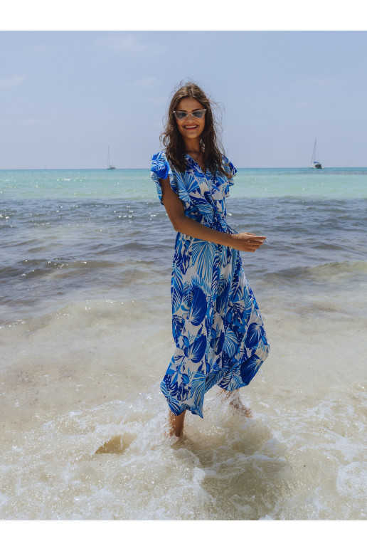 Baltos ir mėlynos spalvos maksi...