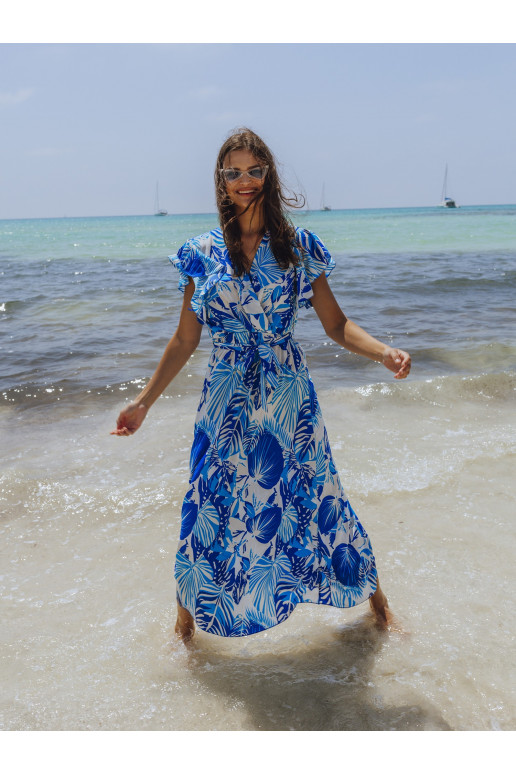 Baltos ir mėlynos spalvos maksi...