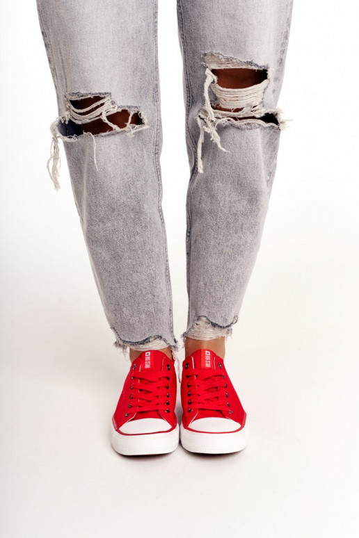 Klasikinio modelio lygiapadžiai sportbačiai Big Star DD274339 raudonos spalvos