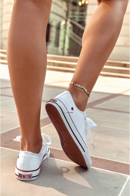 Klasikinio modelio lygiapadžiai sportbačiai Big Star DD274336 baltos spalvos