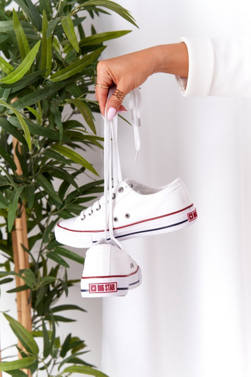 Klasikinio modelio lygiapadžiai sportbačiai Big Star DD274336 baltos spalvos