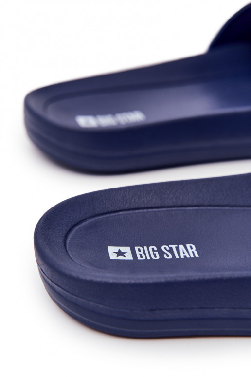 Šlepetės vyrams Big Star Guminės tamsiai mėlynos spalvos DD174688 Šlepetės vyrams Big Star Guminės tamsiai mėlynos spalvos DD174688