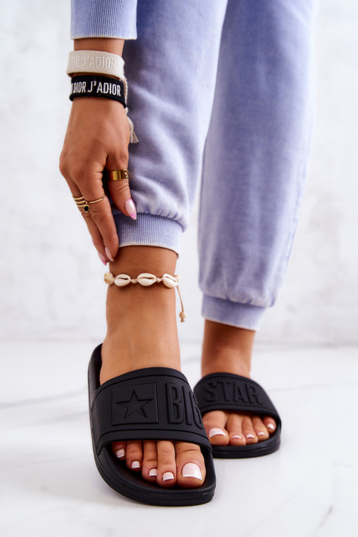 Moteriškos šlepetės Big Star juodos spalvos DD274A271