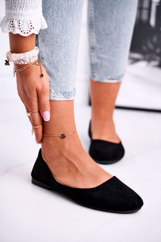 Balerinos iš zomšos juodos spalvos Lasota