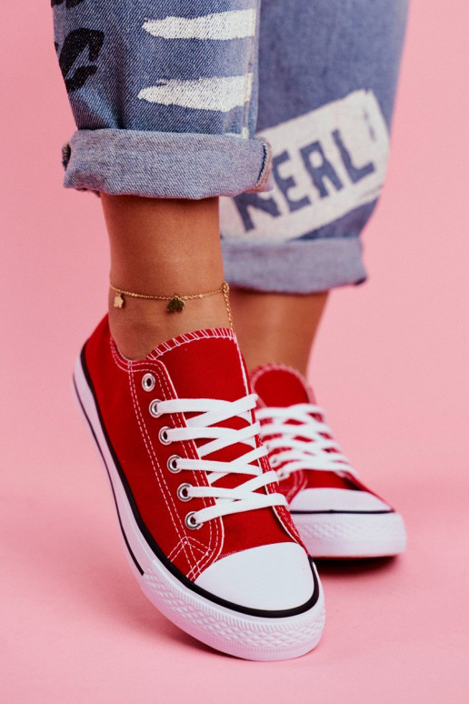 Klasikinio modelio laisvalaikio batai raudonos spalvos