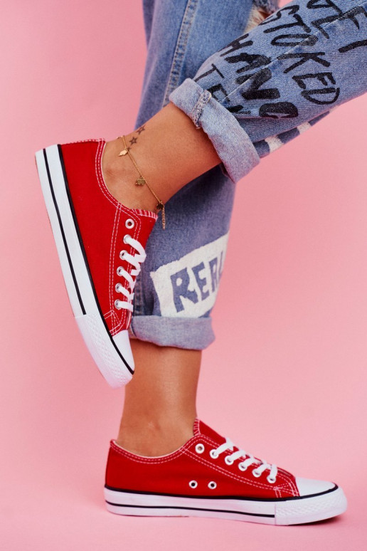 Klasikinio modelio laisvalaikio batai raudonos spalvos