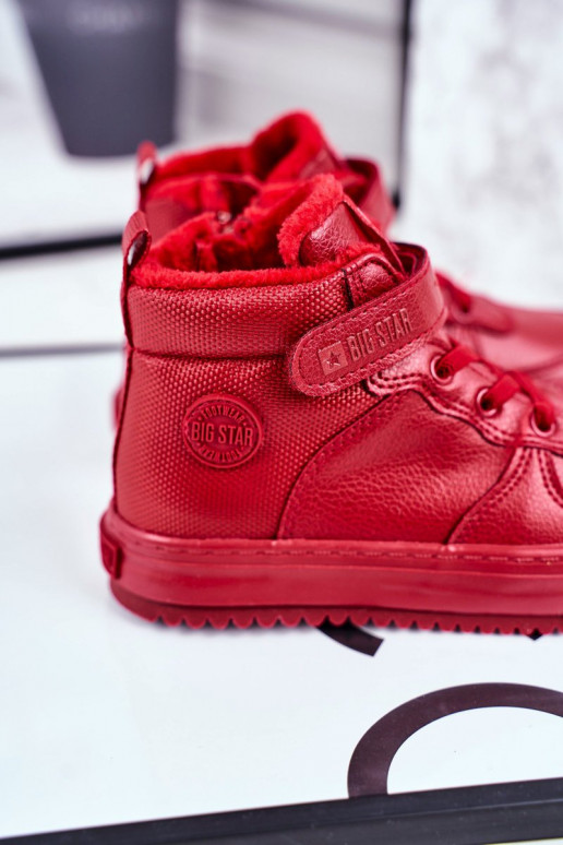 Vaikiški pašiltinti Sportinio stiliaus batai Big Star GG374042 raudonos spalvos