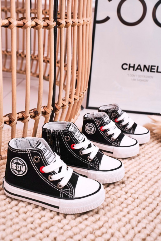 Vaikiški laisvalaikio batai su auliuku su užtrauktukais BIG STAR HH374188 juodos spalvos