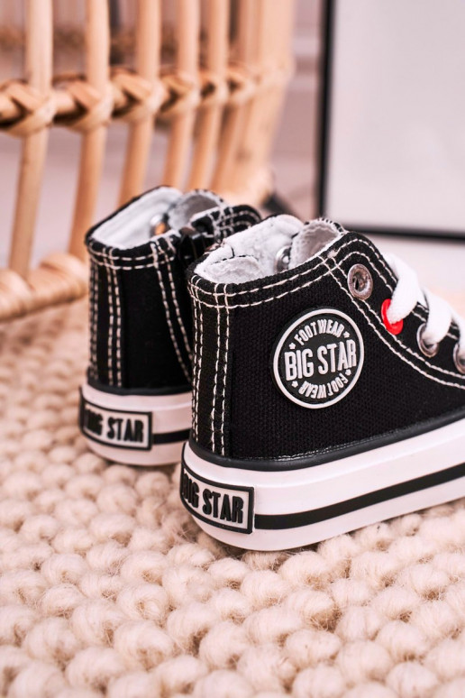Vaikiški laisvalaikio batai su auliuku su užtrauktukais BIG STAR HH374188 juodos spalvos