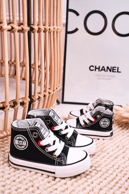 Vaikiški laisvalaikio batai su auliuku su užtrauktukais BIG STAR HH374188 juodos spalvos