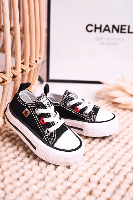 Vaikiški Klasikinio modelio lygiapadžiai sportbačiai BIG STAR HH374194 juodos spalvos