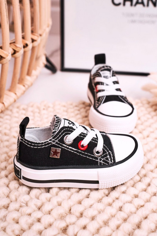 Vaikiški Klasikinio modelio lygiapadžiai sportbačiai BIG STAR HH374194 juodos spalvos