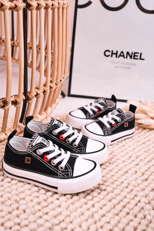 Vaikiški Klasikinio modelio lygiapadžiai sportbačiai BIG STAR HH374194 juodos spalvos