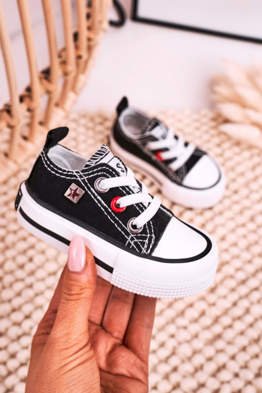 Vaikiški Klasikinio modelio lygiapadžiai sportbačiai BIG STAR HH374194 juodos spalvos