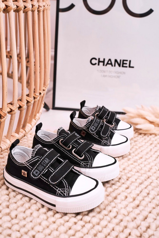 Vaikiški laisvalaikio batai su lipniais užsegimais BIG STAR HH374200 juodos spalvos