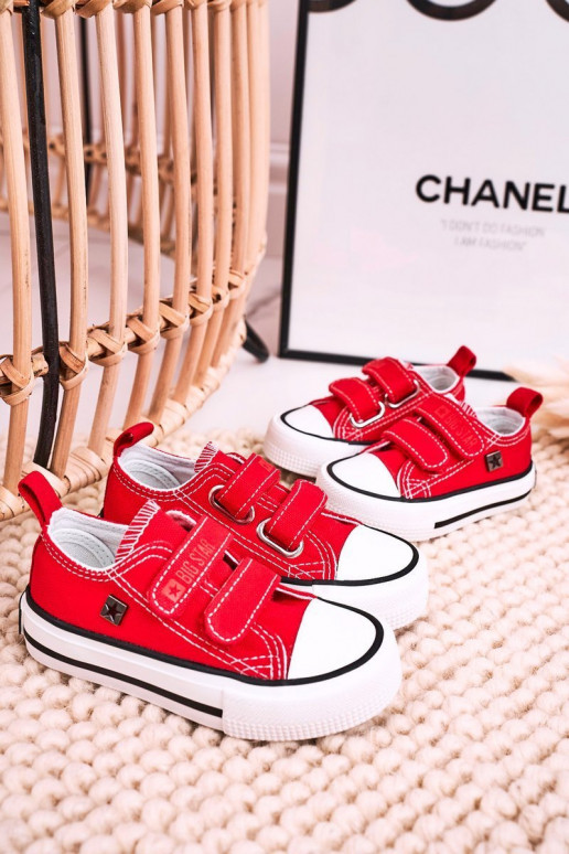 Vaikiški laisvalaikio batai su lipniais užsegimais BIG STAR HH374202 raudonos spalvos