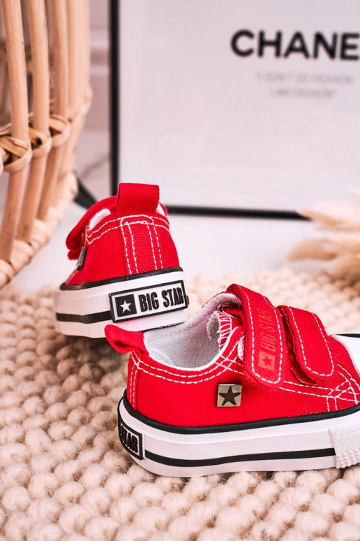Vaikiški laisvalaikio batai su lipniais užsegimais BIG STAR HH374202 raudonos spalvos