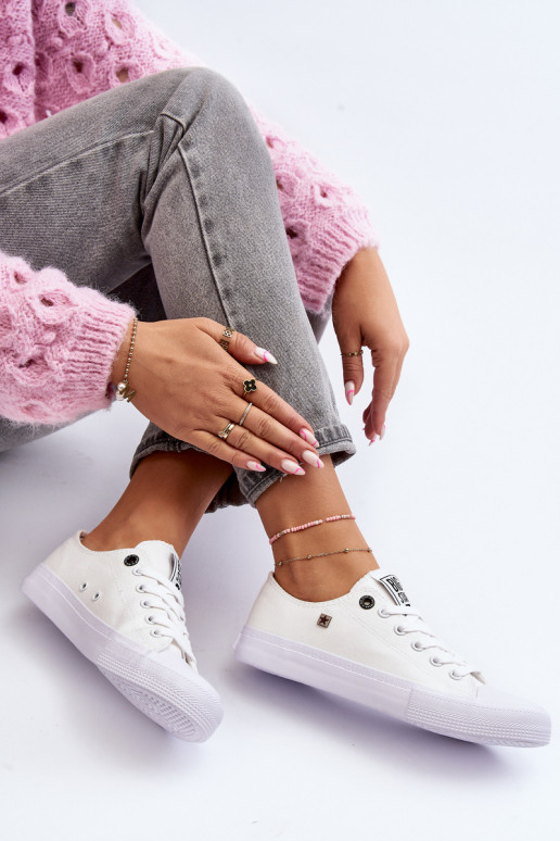 Klasikinio modelio lygiapadžiai sportbačiai BIG STAR AA274010 baltos spalvos