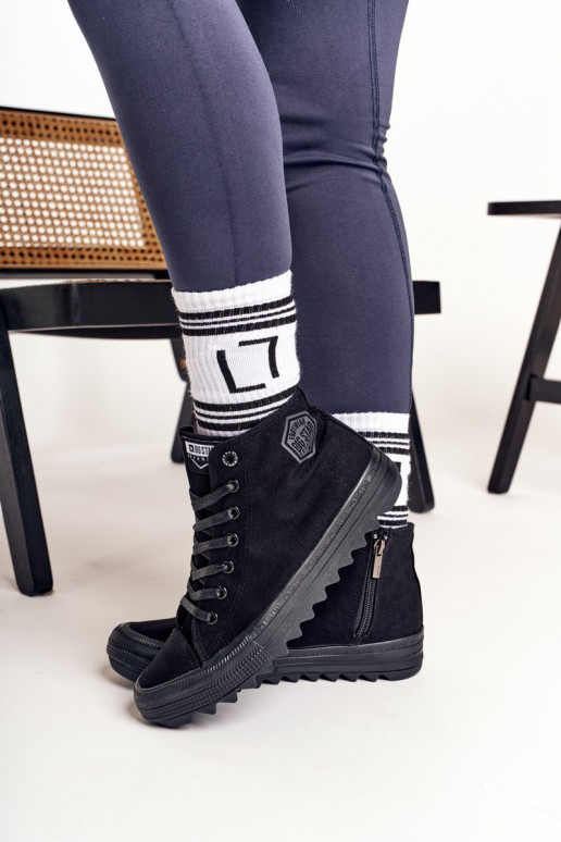 laisvalaikio batai su auliuku su plačiais padais BIG STAR FF274244 juodos spalvos