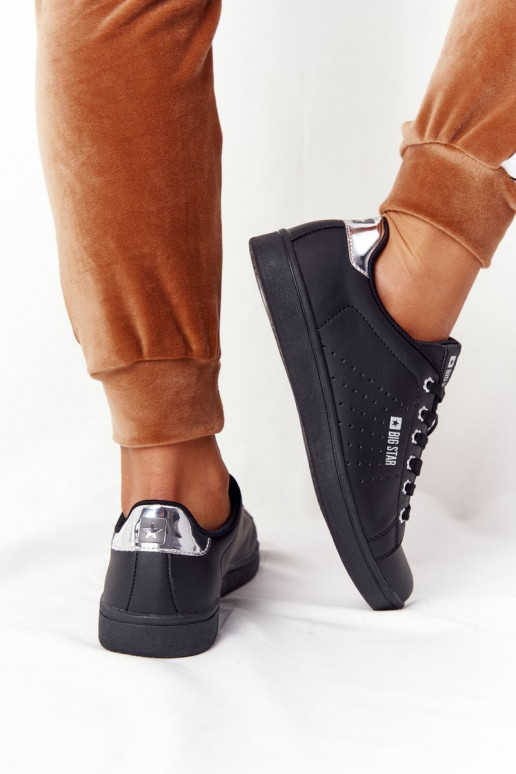 Natūralios odos sportbačiai BIG STAR DD274586 Juodos ir-sidabro spalvos